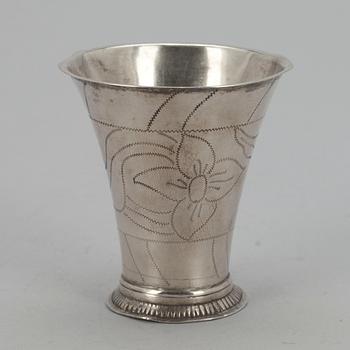 BÄGARE, silver, Finland, Tavastehus 1782, Petter Törnqvist. Vikt 52 g.
