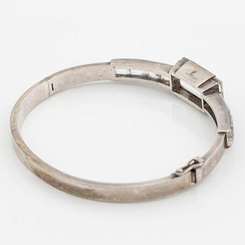 Armband silver med trappslipad bergkristall, Stigbert.