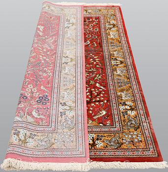 A Gohm figural rug, silk, signed, c. 149 x 96 cm.