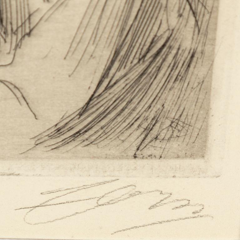 ANDERS ZORN, etching, 1897, signed in pencil. (état 2).