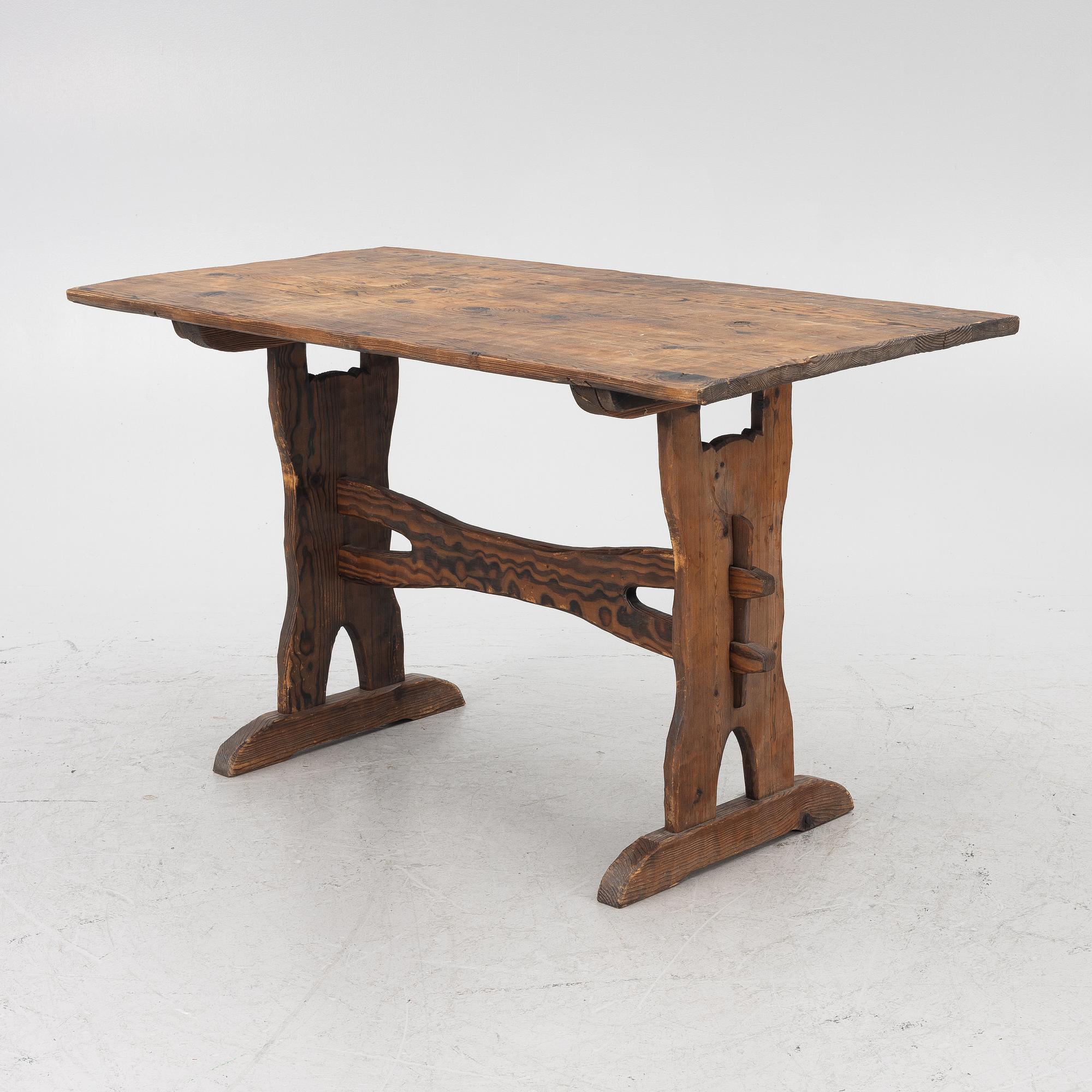 Dining group, 5 pieces, so-called sports cabin furniture, mid-20th century.