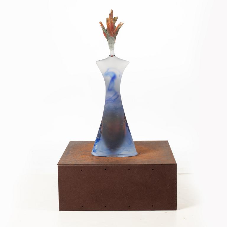 Kjell Engman, a unique glass sculpture, Kosta Boda, signed.