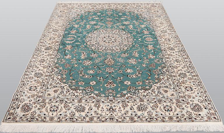 A Nain rug, part silk, so-called 6 LAA, approx. 239 x 160 cm.