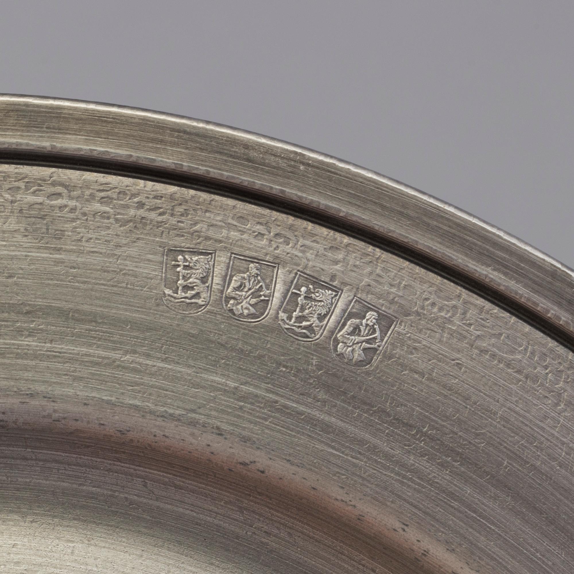 a set of 40 pewter plates by Scandia Tenn Karlshamn 1955-1975.