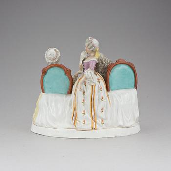 FIGURIN, porslin, märkt AR, möjligen Dresden, Tyskland 1800-tal.