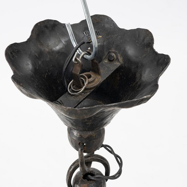 An Art Nouveau ceiling lamp, Böhlmarks, circa 1900.