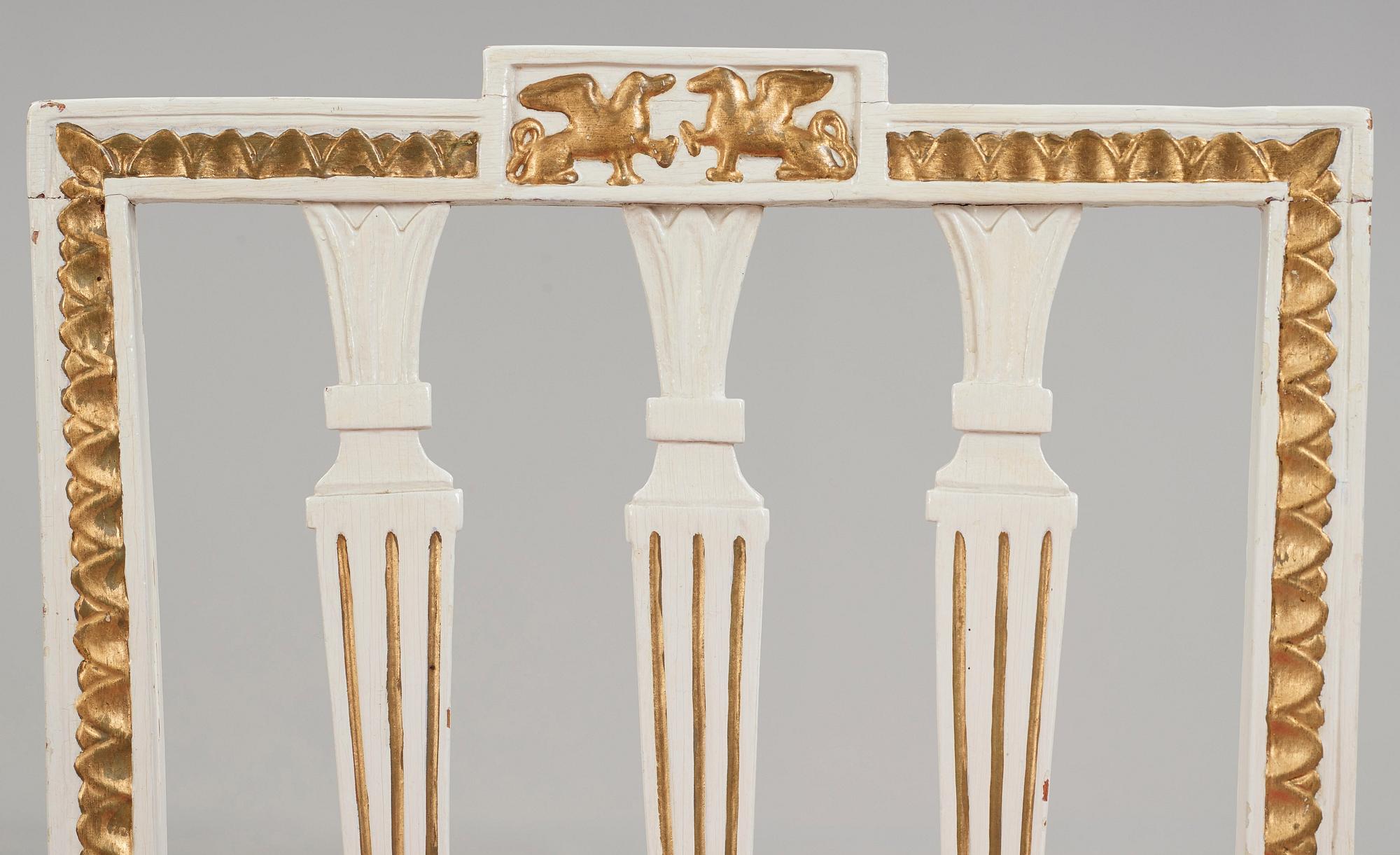 A pair of late Gustavian circa 1800 chairs.