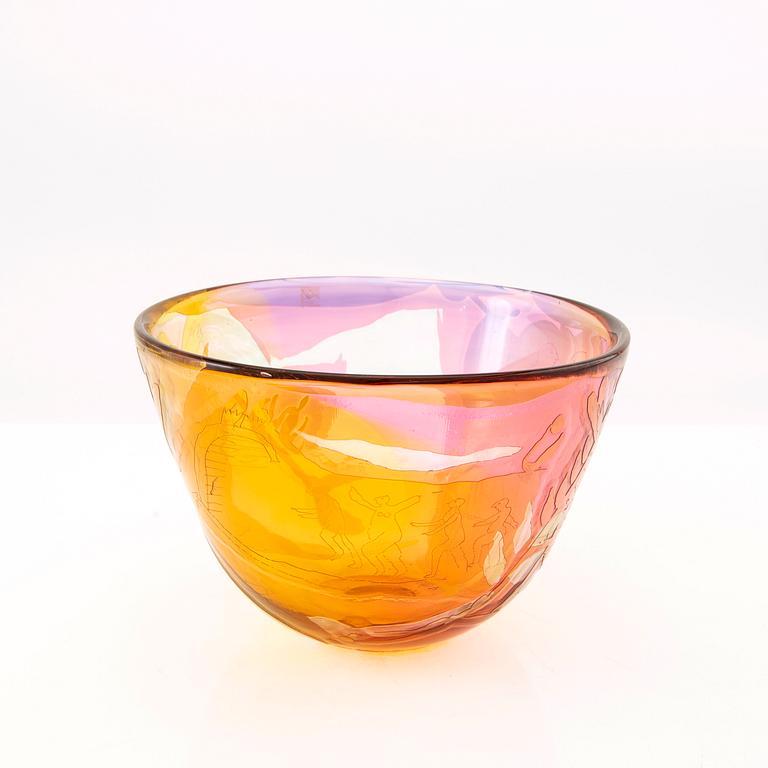 Ann Wärff, glass artist, signed and numbered Kosta bowl.