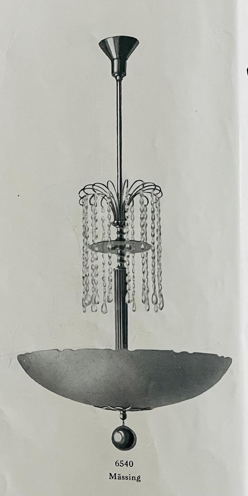 Harald Notini, a version of ceiling lamp model "6540/6545" from Arvid Böhlmarks Lampfabrik, Sweden, 1930's.