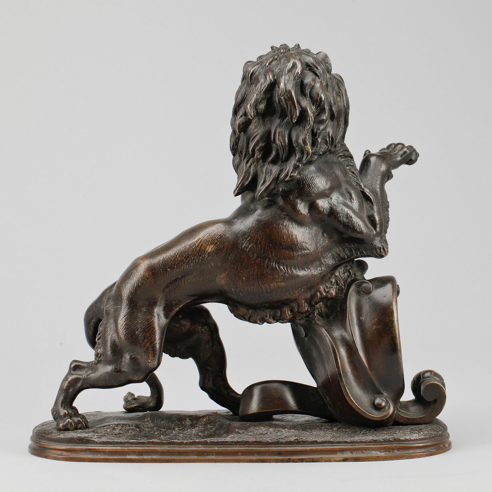 AUGUSTE LOUIS DION, troligen, skulptur, brons. Bär signatur A Dion.