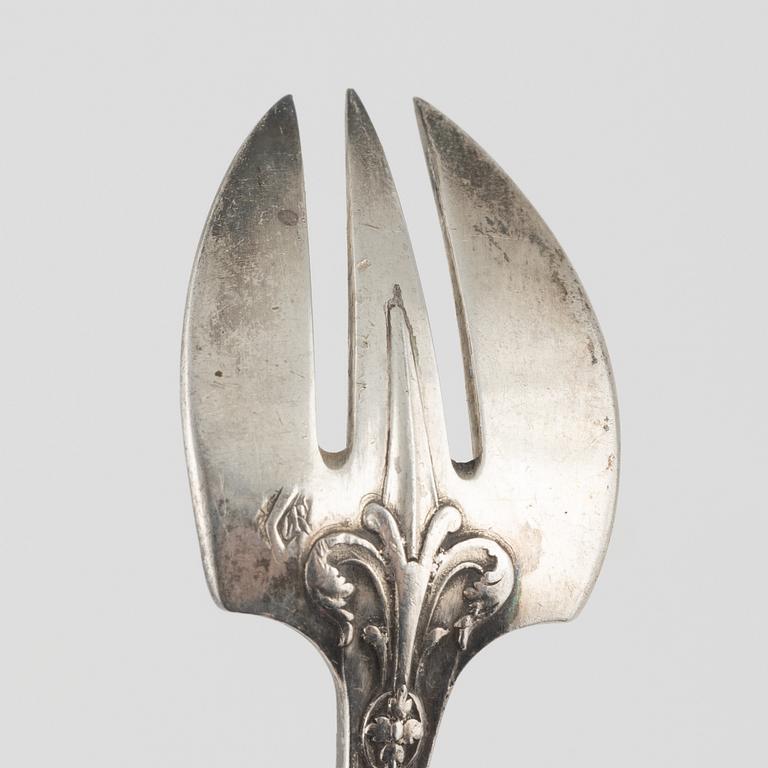 Lapparra & Gabriel, ostrongafflar, 6 st, silver, Paris (1902-1923).