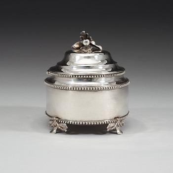 A Swedish 18th century silver sugar-box, marks of Johan Malmstedt, Göteborg 1787.