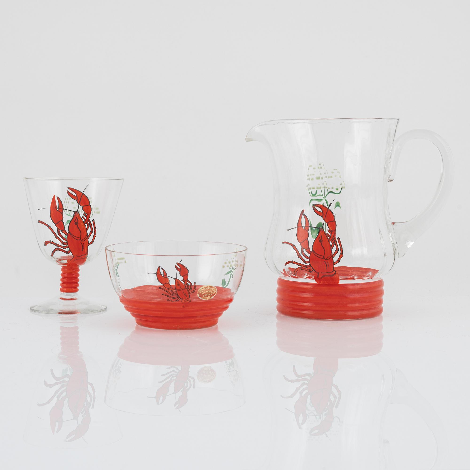 Johansfors glasbruk, a glass service (12 pieces), mid 20th century.