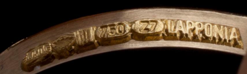 GULDRINGAR, 3 st, guld 18K, liten diamant, Björn Weckström Lapponia, 1970-tal. Tot. vikt. 6 g.