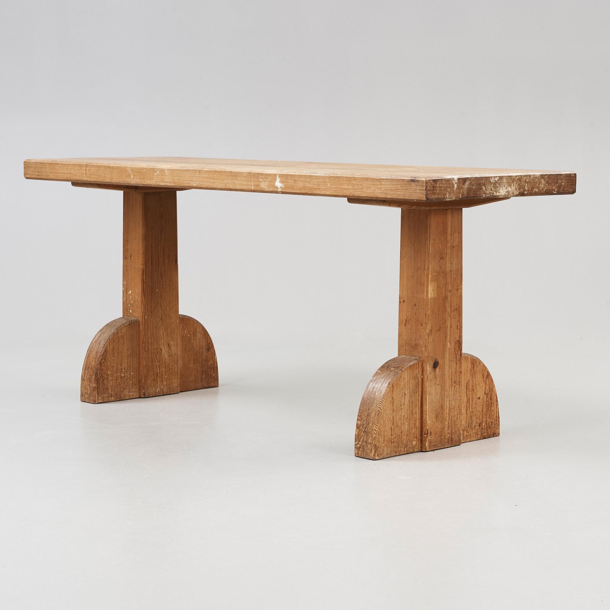 An Axel Einar Hjorth stained pine dining set 'Sandhamn', Nordiska Kompaniet, Sweden 1931-33.