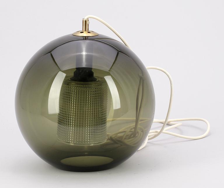 TAKLAMPA, glas, Orrefors, 1900-talets slut. H 32 exkl sladd.