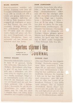 Idolkort "Sportens stjärnor" Hemmets journal 1960-tal.