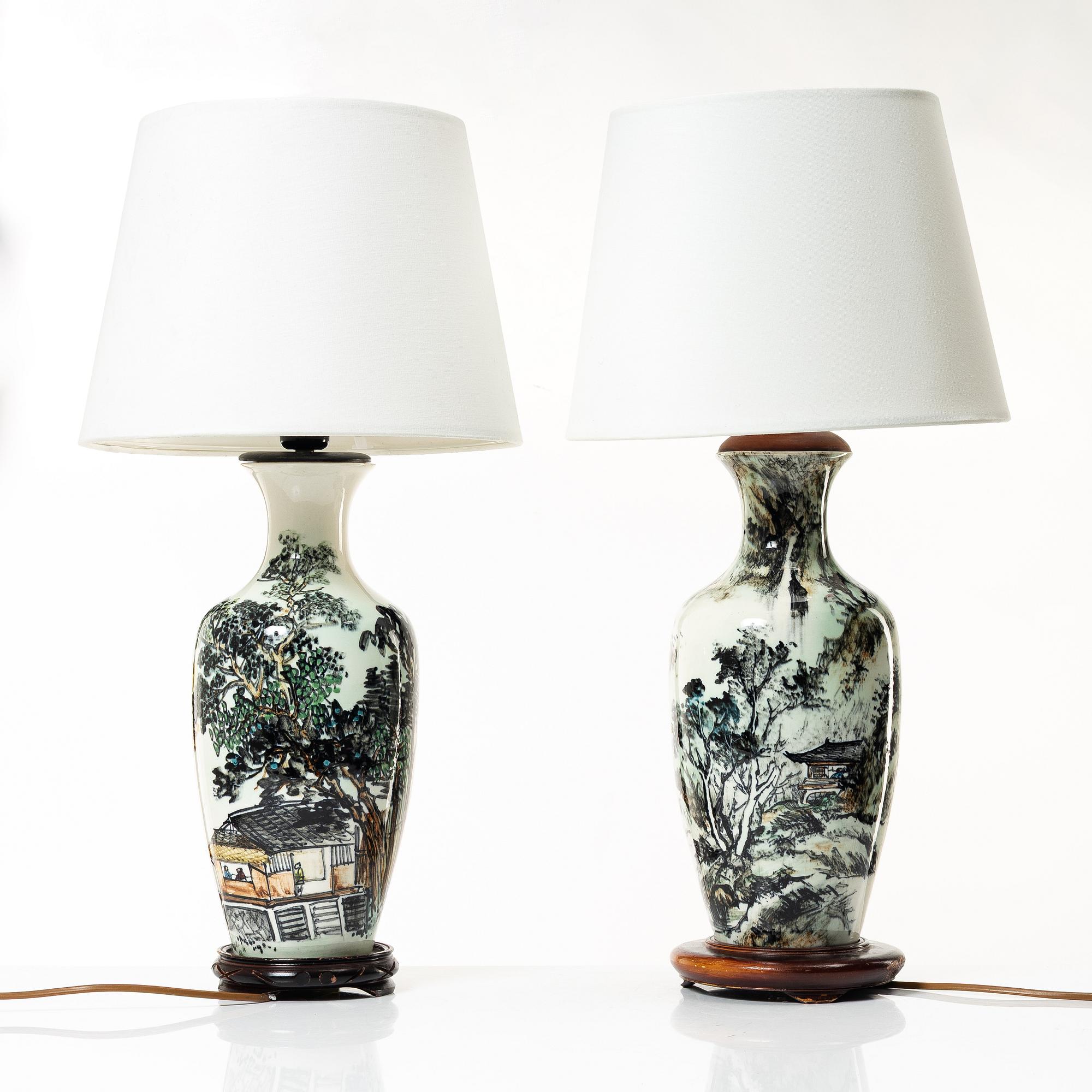 A matched pair of table lamps, Bergboms, second half of the 20th century.