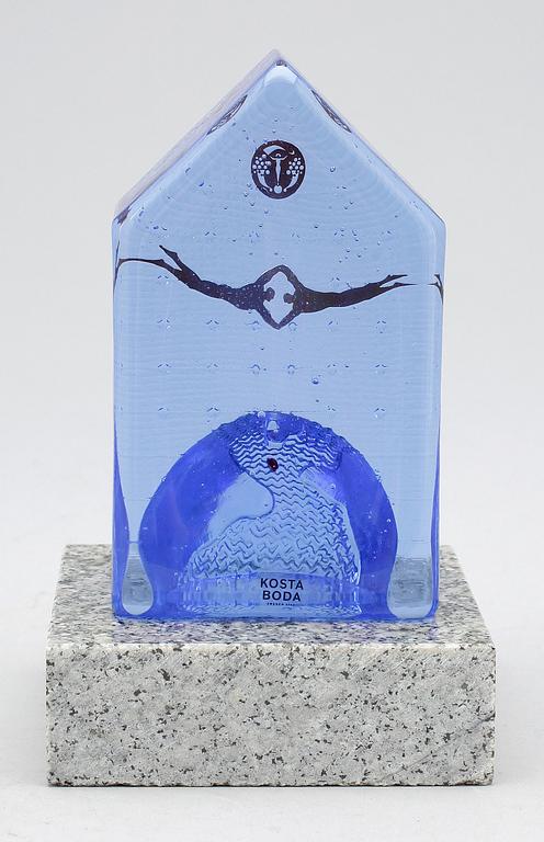 BERTIL VALLIEN, skulptur, glas, Kosta Boda, signerad.