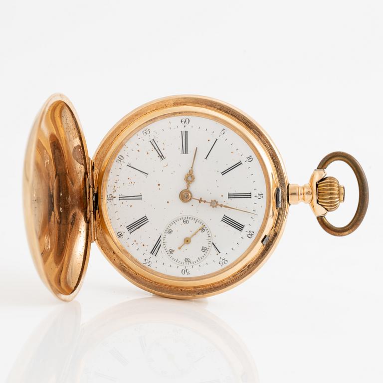 Fickur, 14K guld, savonett, 50 mm.