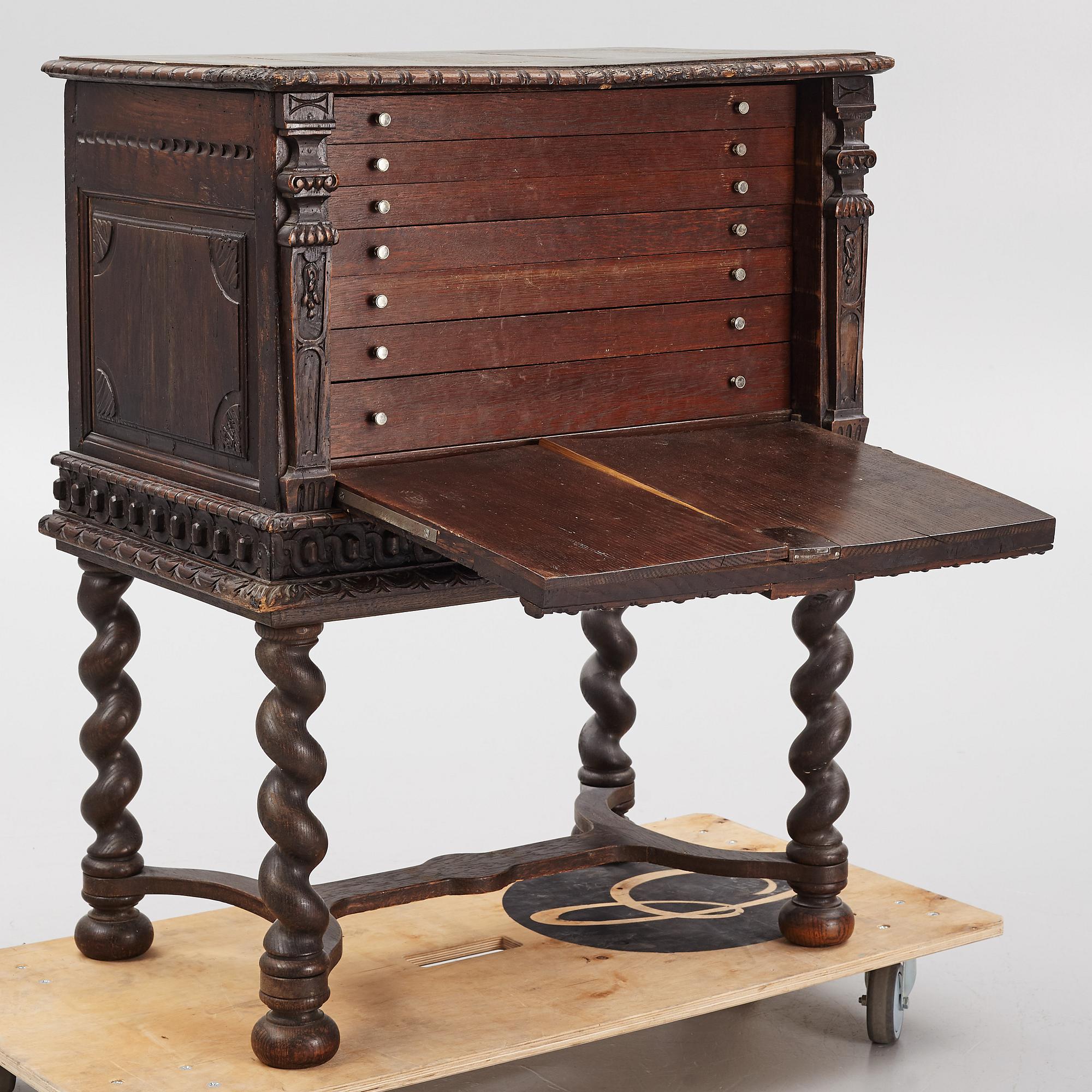 Bestickschatull, barockstil, 1800-tal.