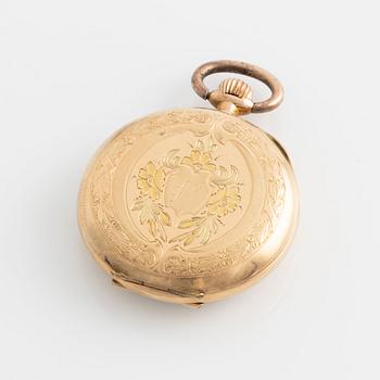 Pocket watch, 14K gold, 32 mm.