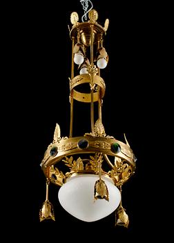 TAKLAMPA, jugend, sekelskiftet 1900. Höjd ca 100 cm.