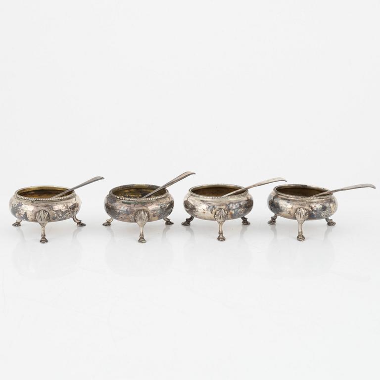 Eleven silver table accessories, England, 19th-20th Century.