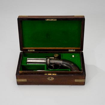 PEPPER-BOX REVOLVER, 6-pipig, Redfern & Bourne, 1830-40.