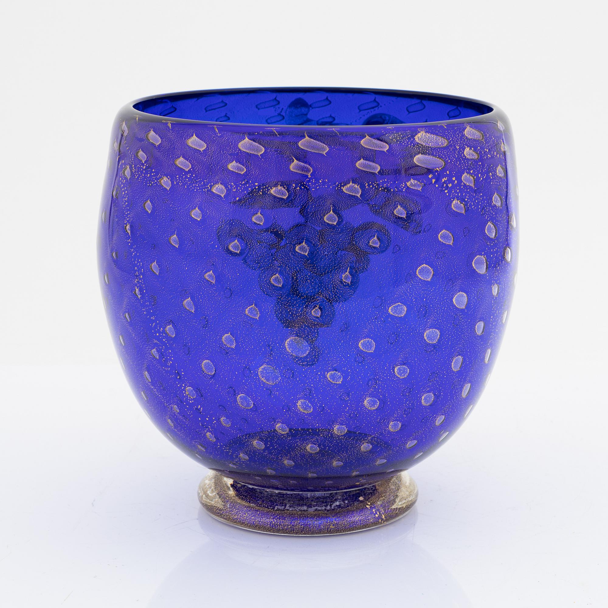 Vas, glas, Imperio Rossi, Murano, Italien, sent 1900-tal.