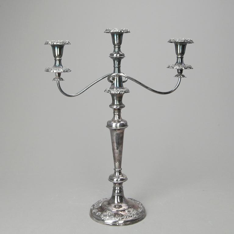 KANDELABRAR, ett par, nysilver, 1900-tal.