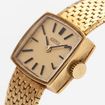 Roamer, armbandsur, 19 x 17 mm, 14K guld, manuell.