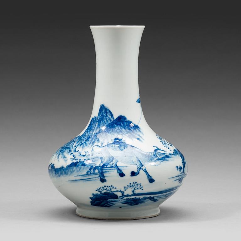 A blue and white vase, early 20th Century.