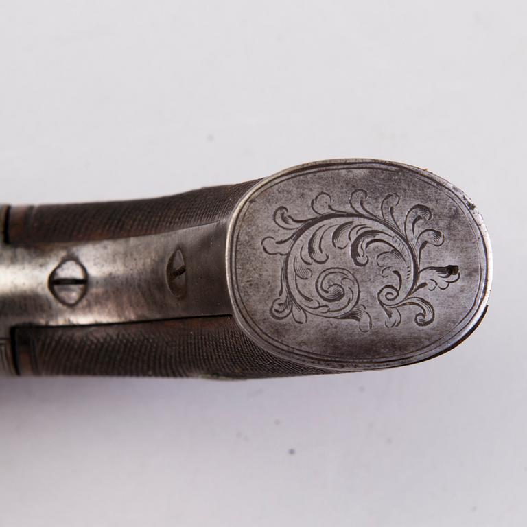 A mid-19th century British percussion pepperbox.