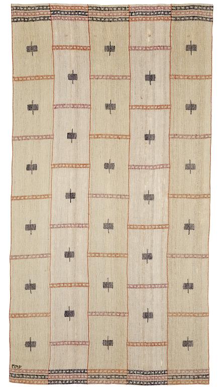 Märta Måås-Fjetterström, A DRAPE, "Gul våd", flat weave, ca 213 x 113-114,5 cm, signed MMF.