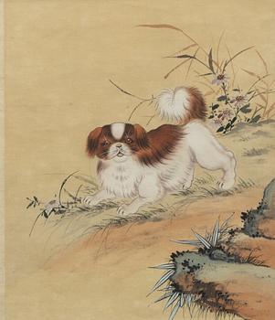 Okänd konstnär, "Hund i landskap", sen Qingdynasti/tidigt 1900-tal.