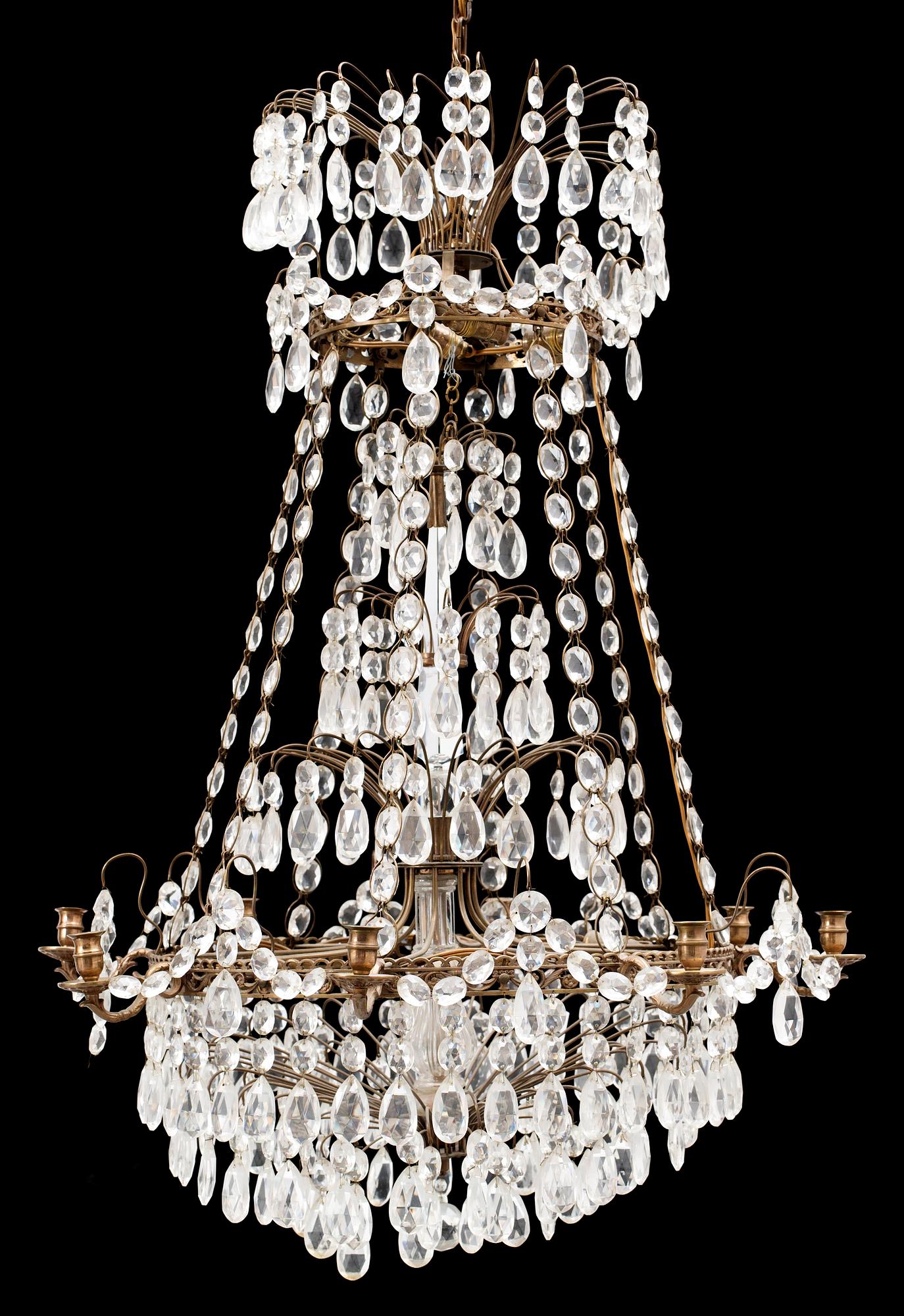 LJUSKRONA, gustaviansk stil, "Hagamodellen", 1900-talets mitt. H 96.