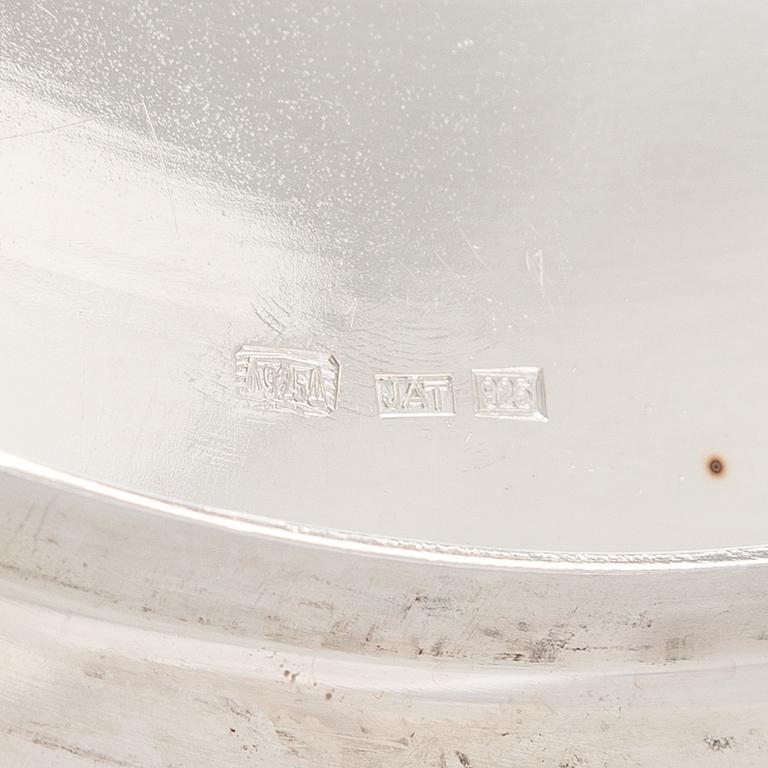 Pekka Piekäinen, a three piece silver coffee set for J.A. Tarkiainen, Helsinki 1988 and 1985.