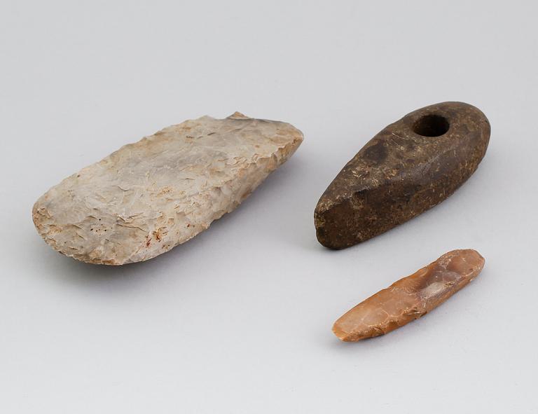 FLINT- OCH STENYXOR, 3 st, forntida.
