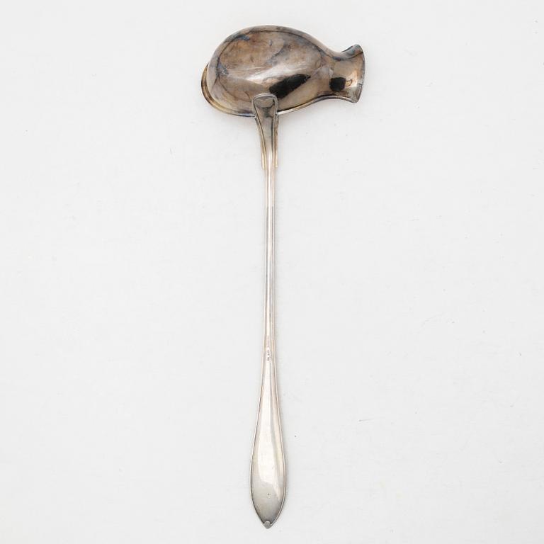 A silver soup ladle, K G Markströms Guldsmeds AB, Uppsala, 1928.