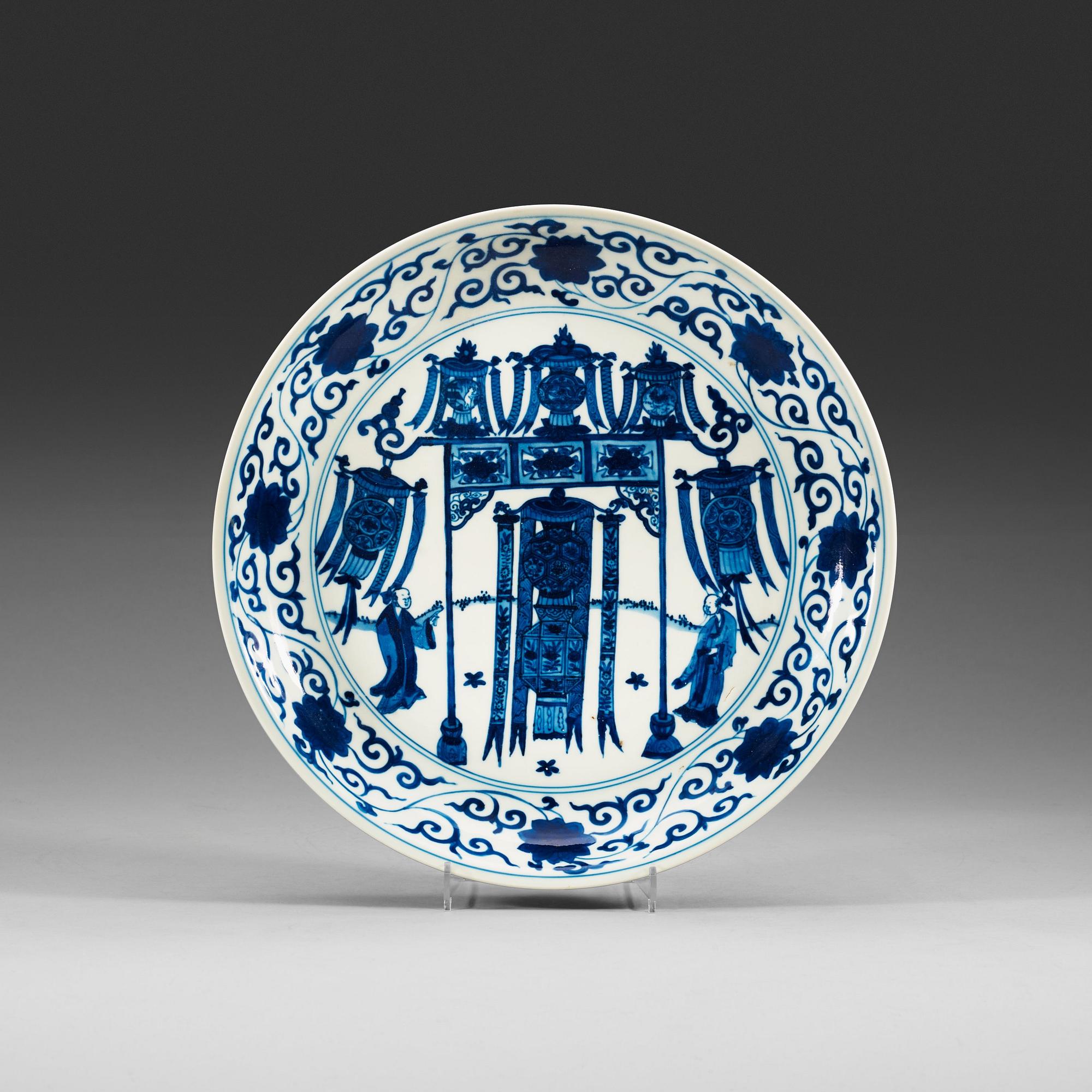 SKÅLFAT, porslin. Qing dynastin med Wanlis sex karaktärers märke (1573-1619).