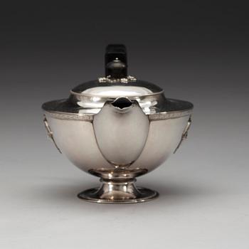 A Swedish 19th century silver tea-pot, marks of Adolf Zethelius, Stockholm 1815.