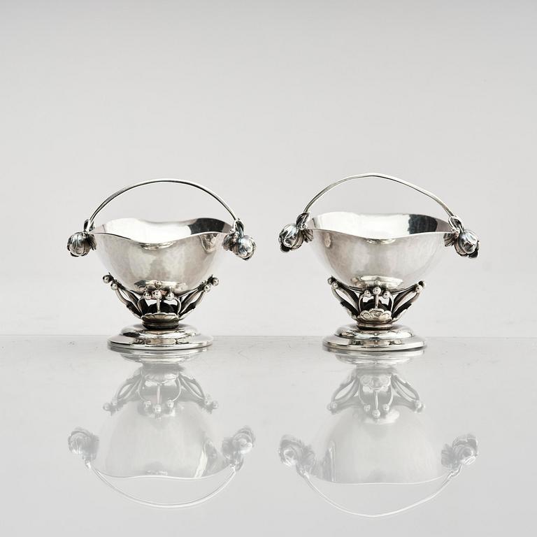 Georg Jensen, a pair of sterling silver sugar/spice jars, model no 235C, Copenhagen, Denmark 1925-1932.