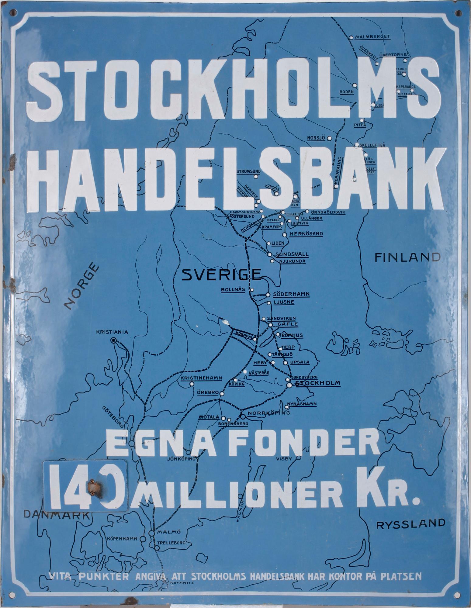 EMALJSKYLT, "Stockholms Handelsbank", 1900-talets första hälft.