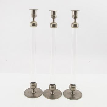 Josef Frank, a set of three "Pillar" candlesticks, Firma Svenskt Tenn, Stockholm 1960.