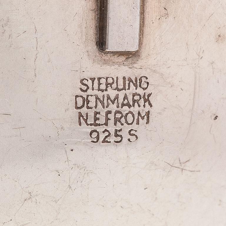 Two sterling silver neckalces, one with a rhodochrosite and one with an agate. Denmark.