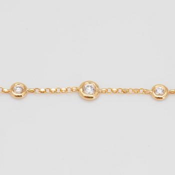 A brilliant-cut diamond necklace. Circa H-I/SI.
Total carat weight 1.07 ct.