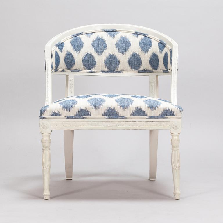 An early 20th century Gustavian style armchair.