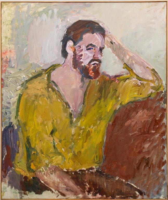 BENTE BJERREGAARD, olja på du, sign, a tergo dat -83.