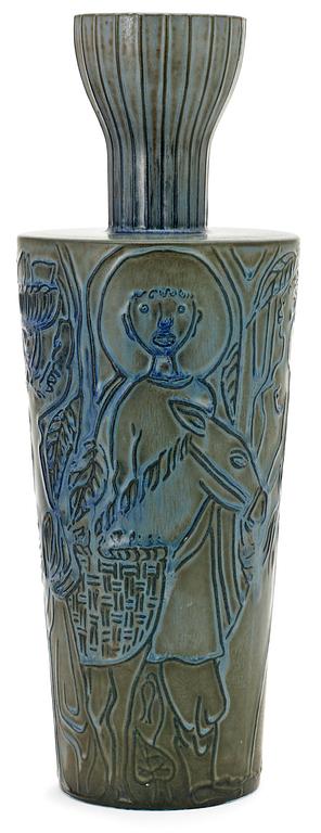 A Stig Lindberg stoneware vase, Gustavsberg 1940's-50's.